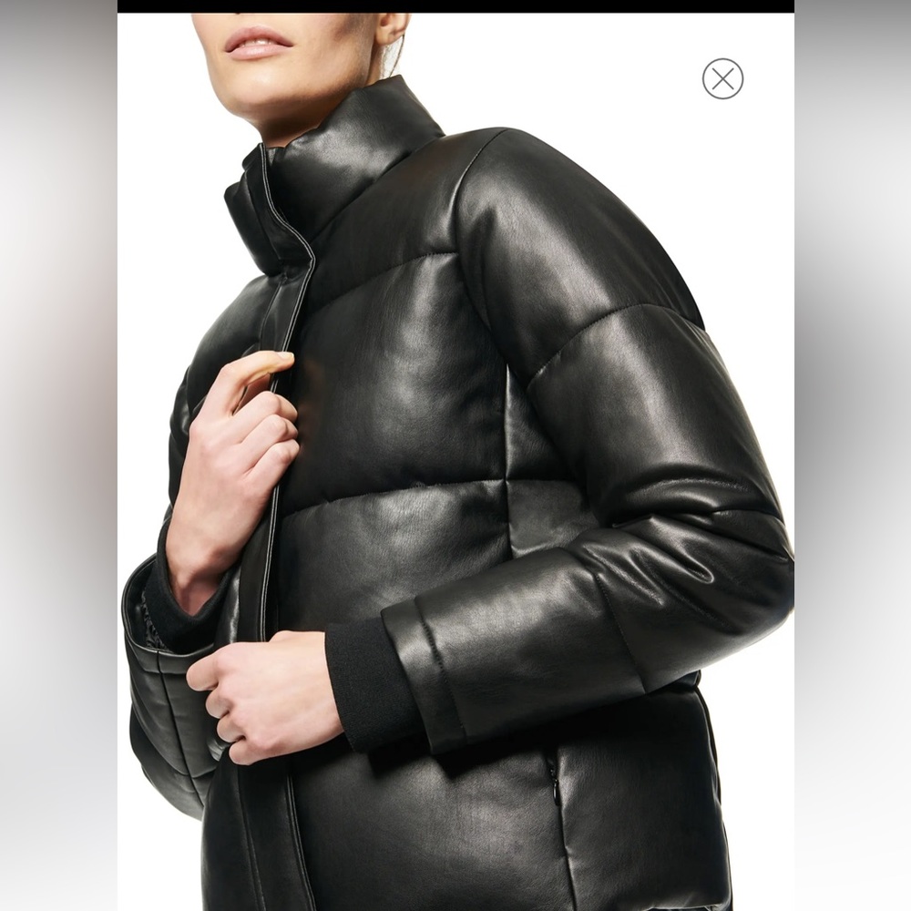 Marc New York Faux Leather Puffer Jacket